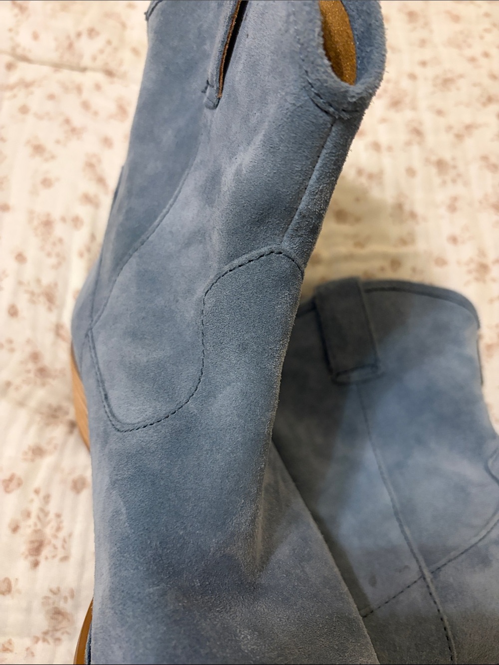 Born Light Blue Suede Western Ankle Boots - Picture 13 of 17